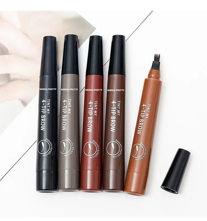 Using the Pronged Waterproof Brow Tint Pen to Enhance Your Natural Brow Texture and Create a 3D Effect